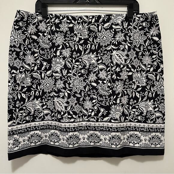 Talbots Dreamy Floral Stretch Cotton Canvas Skirt 16P NWT - Picture 5 of 10